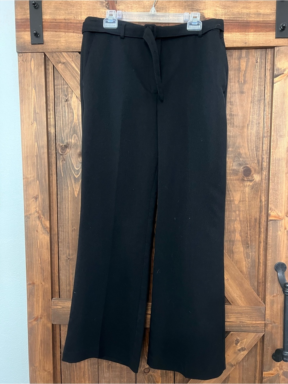 Ann Taylor Black Wide-Leg Tie-Waist Pants